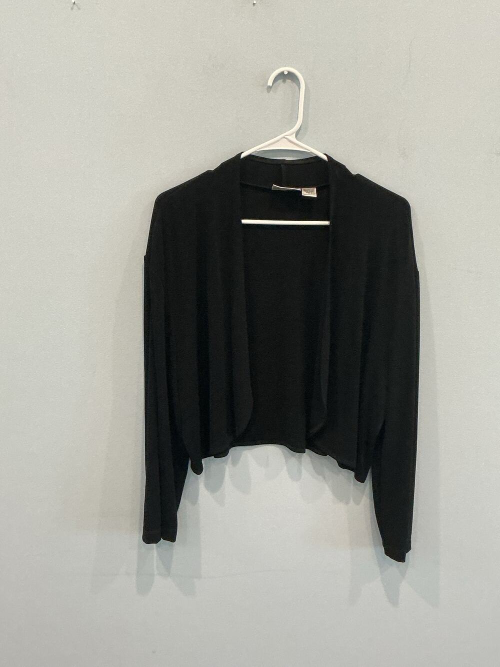 Vintage Chicos Travelers Womens Cardigan XL 3 Black Airplane Office BACK MISSING